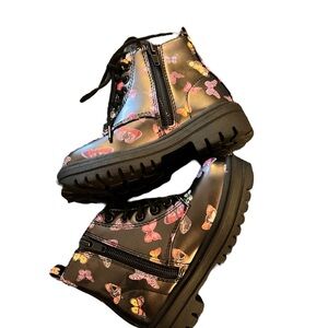 Girls Butterfly Ankle Boots